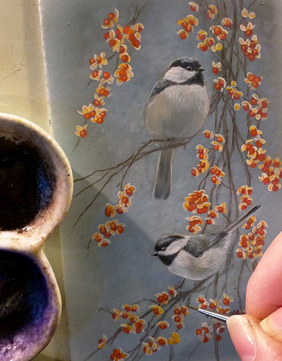 Peek In The Studio – Finishing Touches On Little Paintings