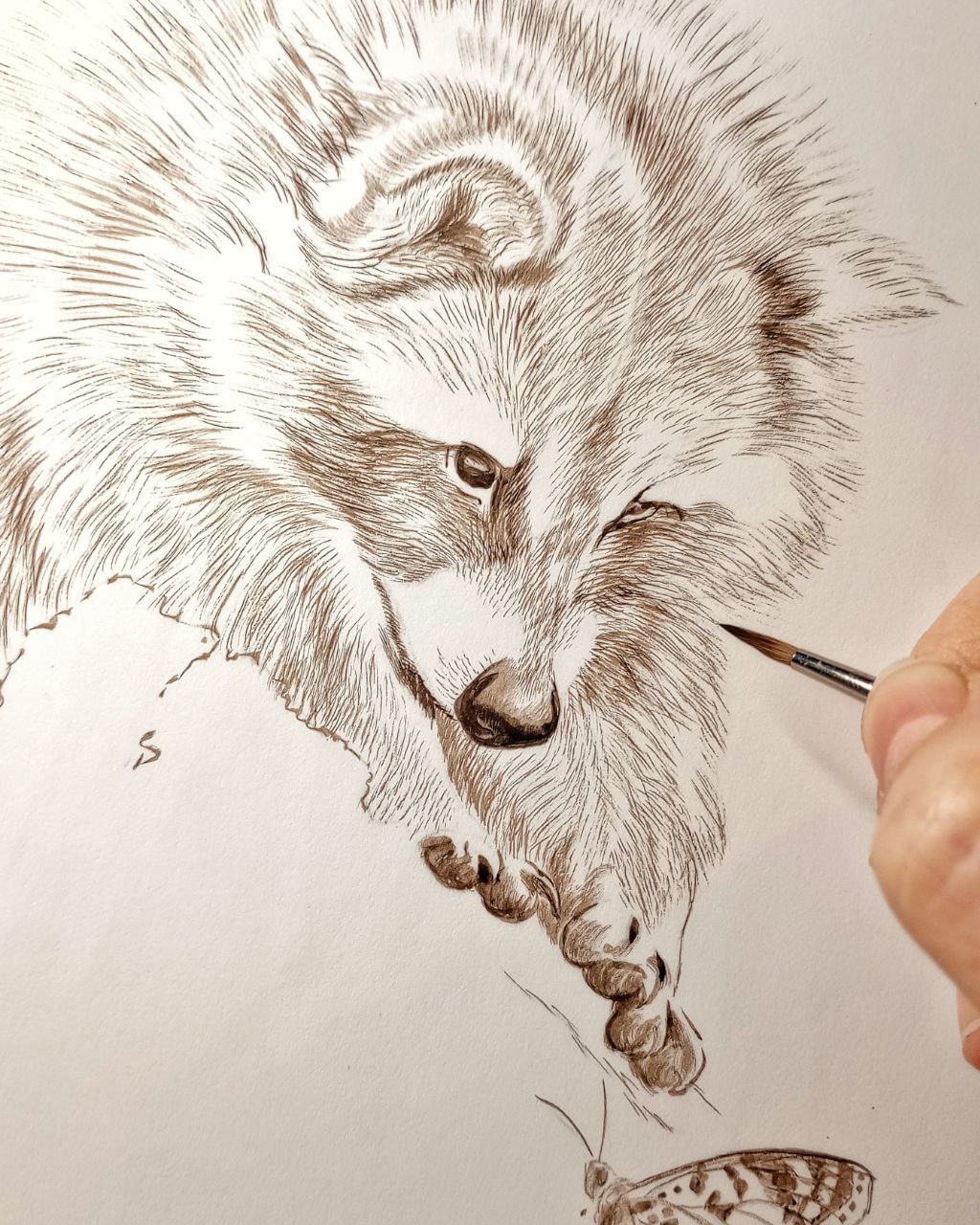 New Raccoon Painting in Progress